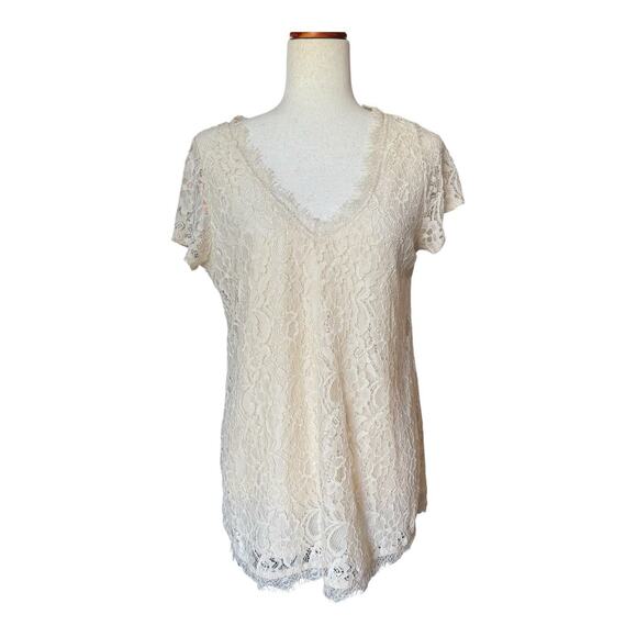 Motherhood Maternity Tops - Motherhood Women's Maternity Lace Top Cream Ivory Lined Size Medium M